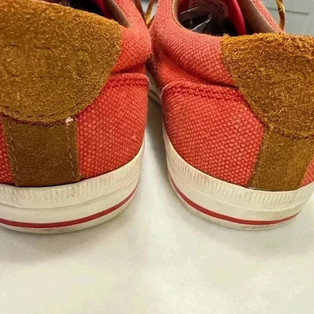 Polo Ralph Lauren burlap and suede sneakers washed red men’s size 9 - Picture 7 of 11